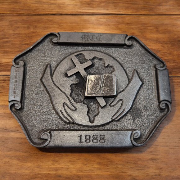 Mennonite Religious 1988 Belt Buckle "This is My Fathers World" Vintage Gift